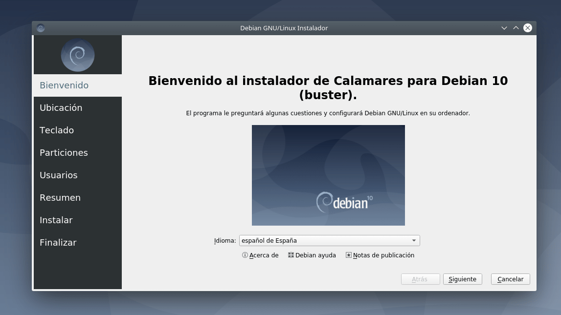 Instalador Calamares en Debian 10