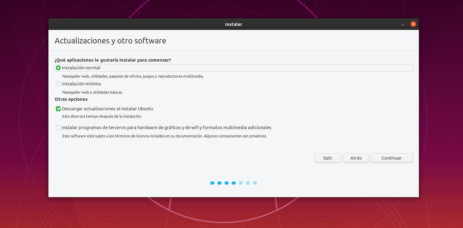 Actualizaciones - Instalación de Ubuntu
